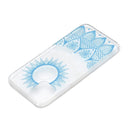 Coloured Drawing Pattern Transparent TPU Protective Case For iPhone 13(Blue Flower)