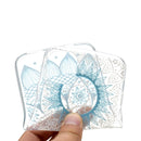 Coloured Drawing Pattern Transparent TPU Protective Case For iPhone 13 Pro(Blue Flower)