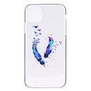 Coloured Drawing Pattern Transparent TPU Protective Case For iPhone 13 Pro Max(Feather)
