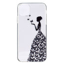 Coloured Drawing Pattern Transparent TPU Protective Case For iPhone 13 Pro Max(Butterfly Girl)