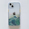 Marble Pattern Glittery Powder Shockproof TPU + Acrylic Protective Case with Detachable Buttons For iPhone 13(Light Blue)