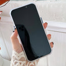 Marble Pattern Glittery Powder Shockproof TPU + Acrylic Protective Case with Detachable Buttons For iPhone 13(Light Blue)