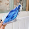 Marble Pattern Glittery Powder Shockproof TPU + Acrylic Protective Case with Detachable Buttons For iPhone 13(Light Blue)