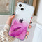 Marble Pattern Glittery Powder Shockproof TPU + Acrylic Protective Case with Detachable Buttons For iPhone 13(Purple)