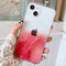 Marble Pattern Glittery Powder Shockproof TPU + Acrylic Protective Case with Detachable Buttons For iPhone 13(Red)