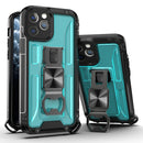 PC + TPU Shockproof Protective Case with Corkscrew Holder For iPhone 12(Sky Blue)