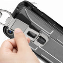 PC + TPU Shockproof Protective Case with Corkscrew Holder For iPhone 12(Transparent Black)