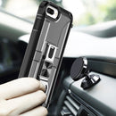 PC + TPU Shockproof Protective Case with Corkscrew Holder For iPhone 8 Plus & 7 Plus(Transparent Black)