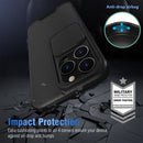 Up and Down Sliding Camera Cover Design Shockproof TPU + PC Protective Case For iPhone 13(Black)