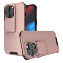 Up and Down Sliding Camera Cover Design Shockproof TPU + PC Protective Case For iPhone 13(Rose Gold)