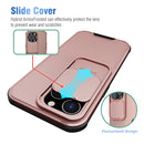 Up and Down Sliding Camera Cover Design Shockproof TPU + PC Protective Case For iPhone 13(Rose Gold)