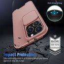 Up and Down Sliding Camera Cover Design Shockproof TPU + PC Protective Case For iPhone 13(Rose Gold)