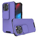 Up and Down Sliding Camera Cover Design Shockproof TPU + PC Protective Case For iPhone 13(Purple)