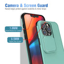 Up and Down Sliding Camera Cover Design Shockproof TPU + PC Protective Case For iPhone 13 Pro(Mint Green)