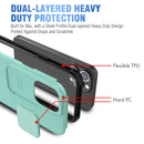 Up and Down Sliding Camera Cover Design Shockproof TPU + PC Protective Case For iPhone 13 Pro Max(Mint Green)