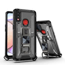 PC + TPU Shockproof Protective Case with Corkscrew Holder For Samsung Galaxy A10s(Transparent Black)