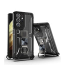PC + TPU Shockproof Protective Case with Corkscrew Holder For Samsung Galaxy S21 Ultra 5G(Transparent Black)