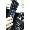 PC + TPU Shockproof Protective Case with Corkscrew Holder For Samsung Galaxy S21 Ultra 5G(Transparent Black)