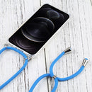 Four-corner Shockproof Transparent TPU Protective Case with Lanyard For iPhone 13 Pro(Blue)