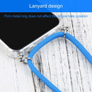 Four-corner Shockproof Transparent TPU Protective Case with Lanyard For iPhone 13 Pro(Blue)