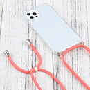 Four-corner Shockproof Transparent TPU Protective Case with Lanyard For iPhone 13 Pro(Orange)