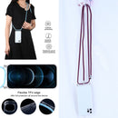 Four-corner Shockproof Transparent TPU Protective Case with Lanyard For iPhone 13 Pro(Wine Red)