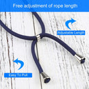 Four-corner Shockproof Transparent TPU Protective Case with Lanyard For iPhone 13 Pro(Dark Blue)