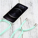 Four-corner Shockproof Transparent TPU Protective Case with Lanyard For iPhone 13 Pro(Mint Green)