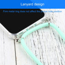 Four-corner Shockproof Transparent TPU Protective Case with Lanyard For iPhone 13 Pro(Mint Green)