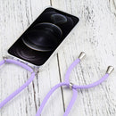Four-corner Shockproof Transparent TPU Protective Case with Lanyard For iPhone 13 Pro(Purple)