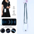 Four-corner Shockproof Transparent TPU Protective Case with Lanyard For iPhone 13 Pro(Dark Green)