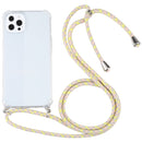 Four-corner Shockproof Transparent TPU Protective Case with Lanyard For iPhone 13 Pro(Gold Yellow)