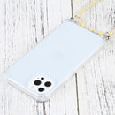 Four-corner Shockproof Transparent TPU Protective Case with Lanyard For iPhone 13 Pro(Gold Yellow)