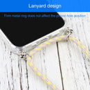 Four-corner Shockproof Transparent TPU Protective Case with Lanyard For iPhone 13 Pro(Gold Yellow)