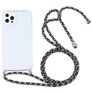 Four-corner Shockproof Transparent TPU Protective Case with Lanyard For iPhone 13 Pro(Black Green Gold)