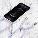 Four-corner Shockproof Transparent TPU Protective Case with Lanyard For iPhone 13 Pro(Purple Blue)