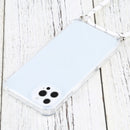 Four-corner Shockproof Transparent TPU Protective Case with Lanyard For iPhone 13 Pro(White Thin Black)