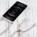 Four-corner Shockproof Transparent TPU Protective Case with Lanyard For iPhone 13 Pro Max(Light Pink)