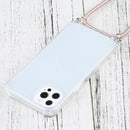 Four-corner Shockproof Transparent TPU Protective Case with Lanyard For iPhone 13 Pro Max(Light Pink)