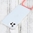 Four-corner Shockproof Transparent TPU Protective Case with Lanyard For iPhone 13 Pro Max(Orange)