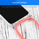 Four-corner Shockproof Transparent TPU Protective Case with Lanyard For iPhone 13 Pro Max(Orange)