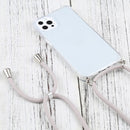 Four-corner Shockproof Transparent TPU Protective Case with Lanyard For iPhone 13 Pro Max(Apricot)