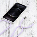 Four-corner Shockproof Transparent TPU Protective Case with Lanyard For iPhone 13 Pro Max(Light Purple)