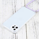 Four-corner Shockproof Transparent TPU Protective Case with Lanyard For iPhone 13 Pro Max(Light Purple)