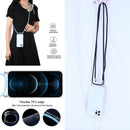 Four-corner Shockproof Transparent TPU Protective Case with Lanyard For iPhone 13 Pro Max(Black)