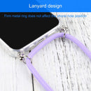 Four-corner Shockproof Transparent TPU Protective Case with Lanyard For iPhone 13 Pro Max(Purple)