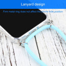 Four-corner Shockproof Transparent TPU Protective Case with Lanyard For iPhone 13 Pro Max(Lake Blue)