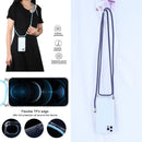 Four-corner Shockproof Transparent TPU Protective Case with Lanyard For iPhone 13 Pro Max(Grey)