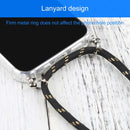 Four-corner Shockproof Transparent TPU Protective Case with Lanyard For iPhone 13 Pro Max(Black Gold)