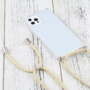 Four-corner Shockproof Transparent TPU Protective Case with Lanyard For iPhone 13 Pro Max(Gold Yellow)